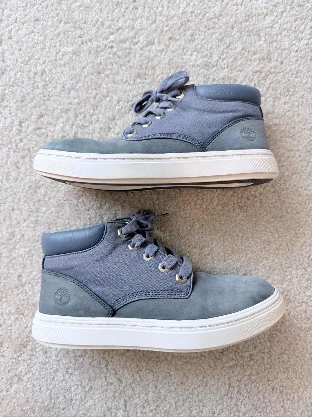 Timberland Bria Platform Sneakers Womens 6.5 Blue Leather Lace Up Casual Shoes